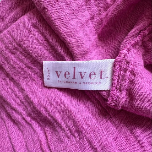 Velvet by Graham & Spencer Helena Puff Sleeve Tiered Gauze Mini Dress Large - Picture 7 of 9